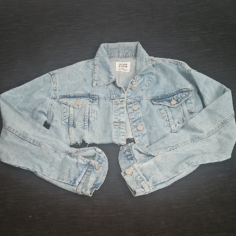 Refuge Denim Blue Crop Jacket